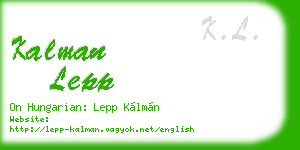 kalman lepp business card